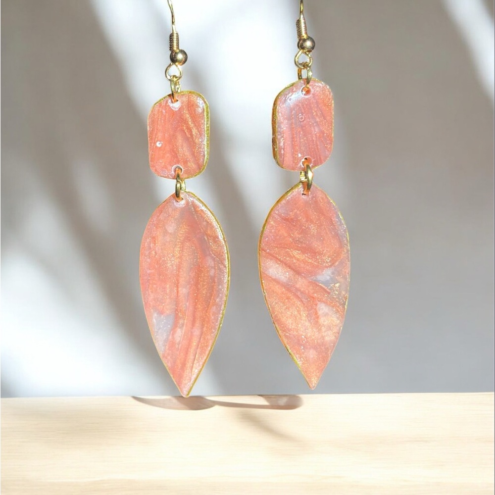 Perfectly imperfect by Heather. Elegant iridescent, translucent Dangle Earrings